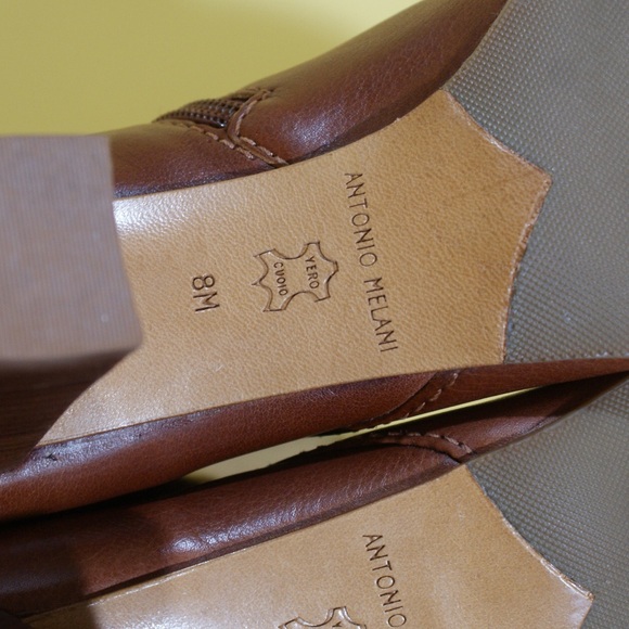 Antonio Melani Brown Leather Ankle Booties - Picture 5 of 8